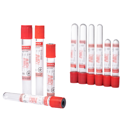 Пробірка Вакуумна "MEDRYNOK", 6 мл, 13х100 мм, активатор, стерильна, червона